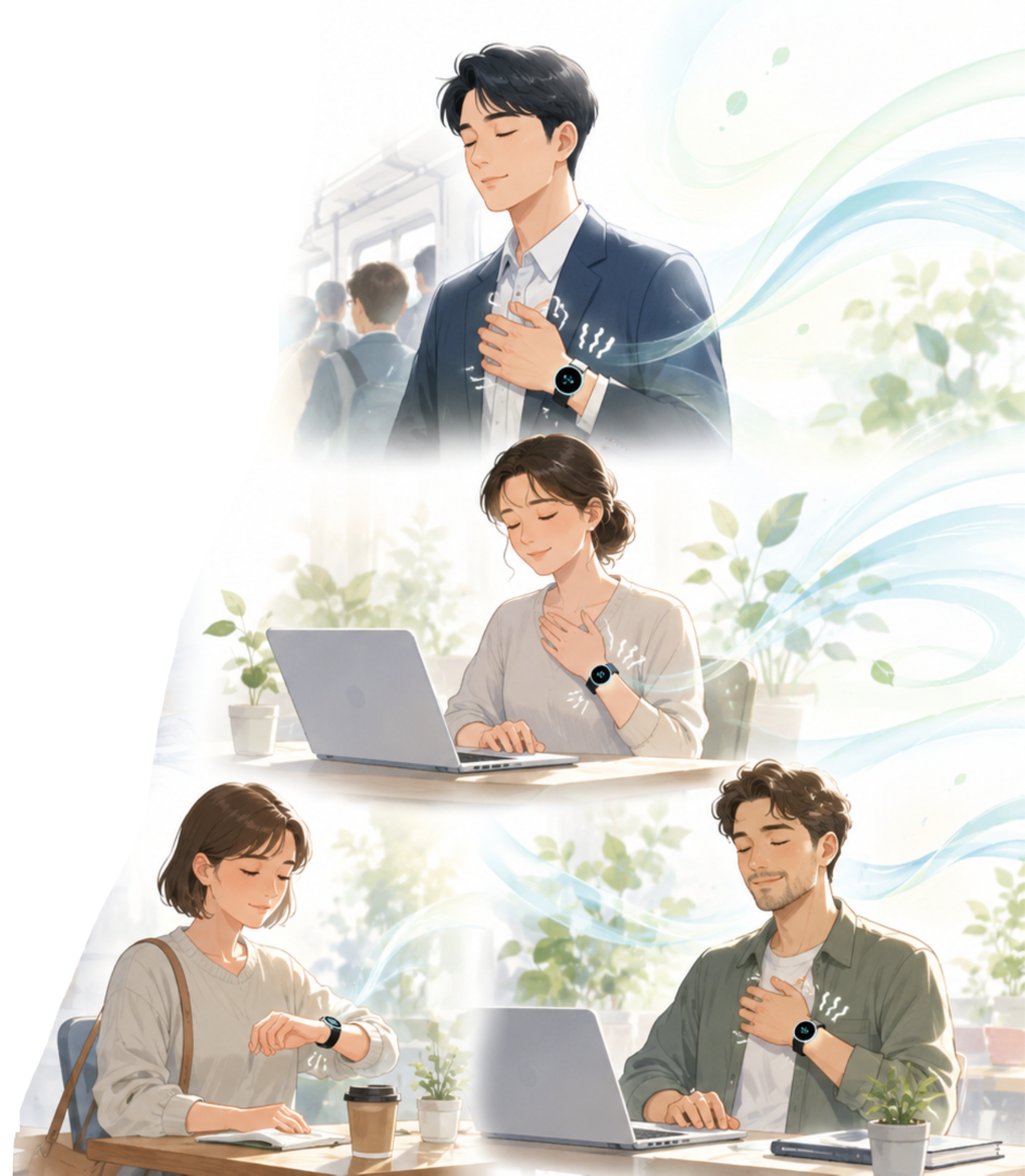 自分の内面に意識を向ける様子